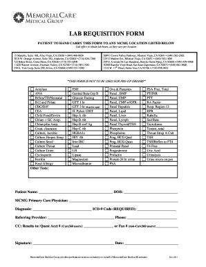 Lab Requisition Form