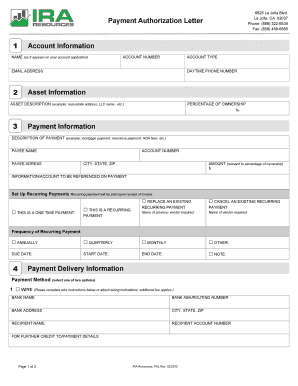 Payment Authorization Letter