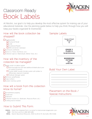 Book Label Planning Guide