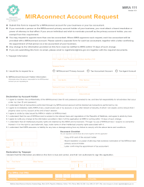MIRAconnect Account Request Form