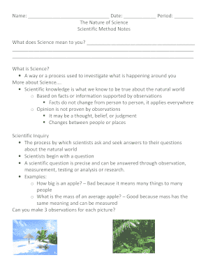 Scientific Method Notes Worksheet