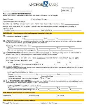 Customer Information Change Request Form