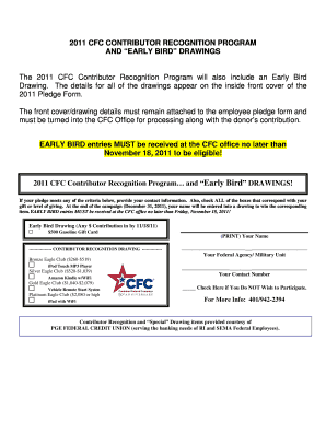 2011 CFC Contributor Recognition Program