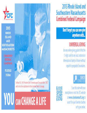 2015 Rhode Island and Southeastern Massachusetts Combined Federal Campaign Pledge Form