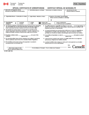 Special Certificate of Airworthiness
