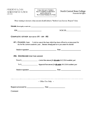 Student Loan Adjustment Form