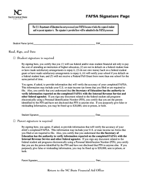 Parent fafsa login - FAFSA Signature Page - ncstatecollege