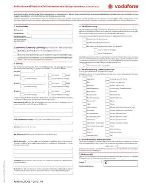 Formular zur Aufnahme in öffentliche Teilnehmerverzeichnisse