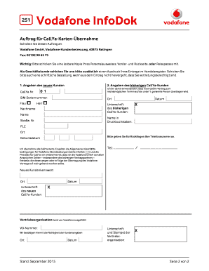 Auftrag für CallYa-Karten-Übernahme