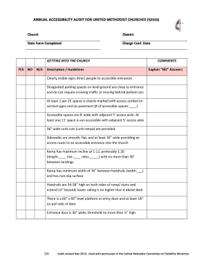 Annual Accessibility Audit for United Methodist Churches