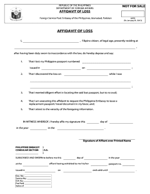 affidavit of loss sample