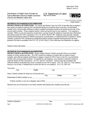 Family Member’s Serious Health Condition Certification