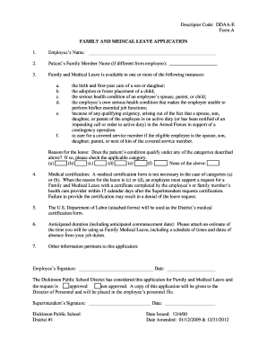 Family and Medical Leave Application