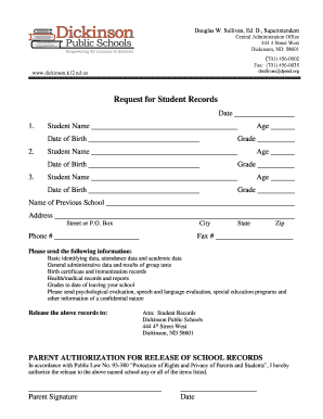 Request for Student Records