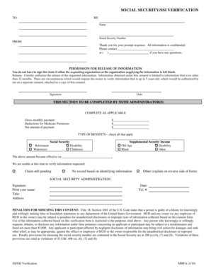Social Security Verification Form