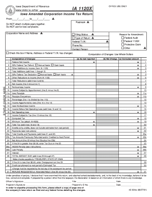 Iowa Amended Corporation Income Tax Return