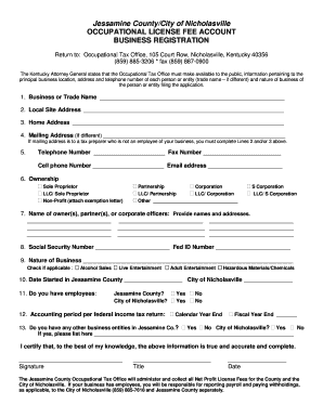 Kentucky Business Registration Form