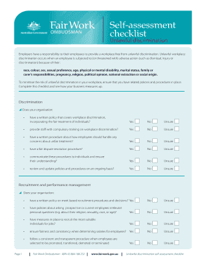 Unlawful Discrimination Self-Assessment Checklist