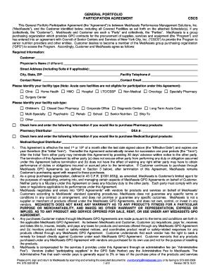 General Portfolio Participation Agreement