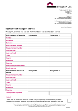 Phoenix Life Change of Address Form