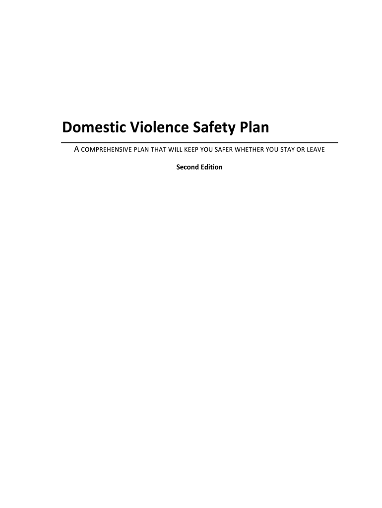Domestic Violence Safety Plan Verbal Abuse Journals Fill Out Sign 