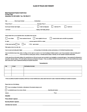 Claim of Fraud and Forgery