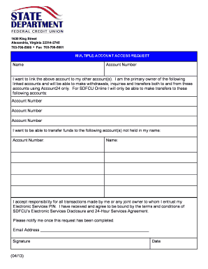 Multiple Account Access Request