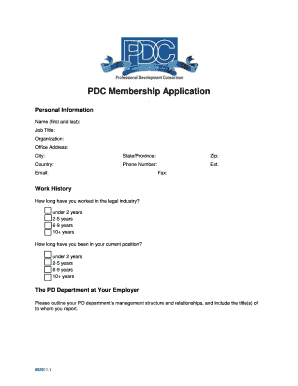 PDC Membership Application Form