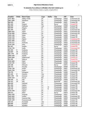 Transcript evaluation sample - High School Attendance Boundaries - Champaign Unit 4 Schools - champaignschools