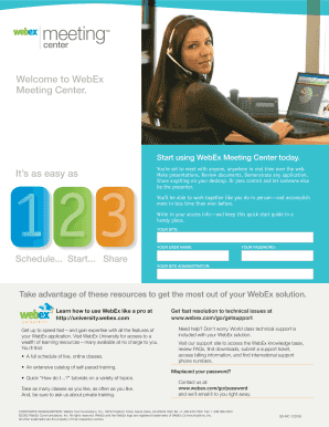 WebEx Meeting Center Quick Start Guide