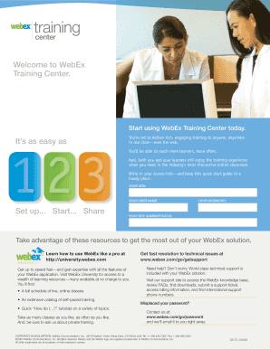 WebEx Training Center Quick Start Guide