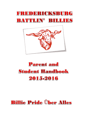 Fredericksburg ISD Student Handbook Acknowledgment