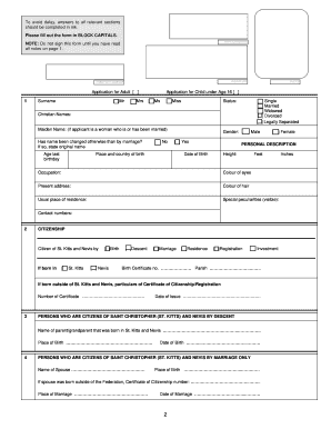 St. Kitts and Nevis Passport Application