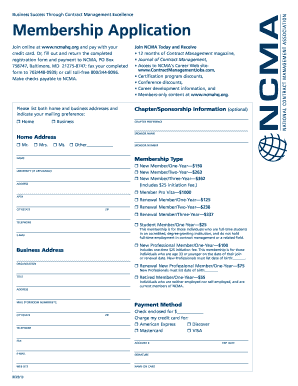 NCMA Membership Application Form