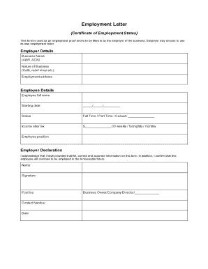 Employment Letter Certificate