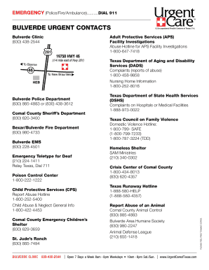 Emergency Contacts Form