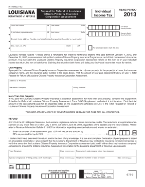 Louisiana Citizens Property Insurance Assessment Refund Form
