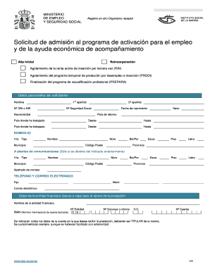 Solicitud de admisión al programa de activación para el empleo