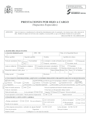 Formulario de Prestación por Hijo a Cargo