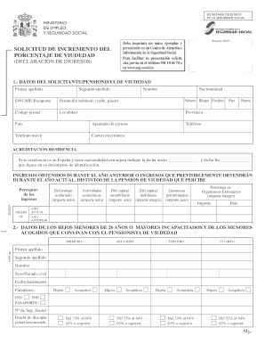SOLICITUD DE INCREMENTO DEL PORCENTAJE DE VIUDEDAD