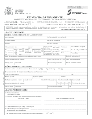 Formulario de Solicitud de Prestaciones de Incapacidad
