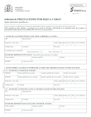 Solicitud de PRESTACIÓN POR HIJO A CARGO (para personas jurídicas)