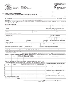 Temporary Disability Certificate