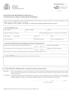 Solicitud de Determinación de la Contingencia de Incapacidad Temporal