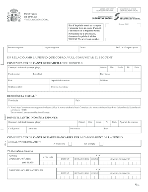 Spanish Pension Benefit Change Notification Form