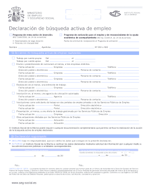 Declaración de búsqueda activa de empleo