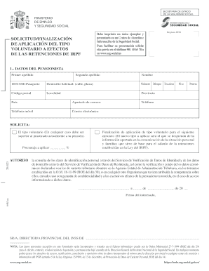 Solicitud de aplicación del tipo voluntario a efectos de las retenciones de IRPF
