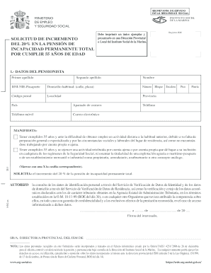 Solicitud de Incremento del 20% en la Pensión de Incapacidad Permanente Total