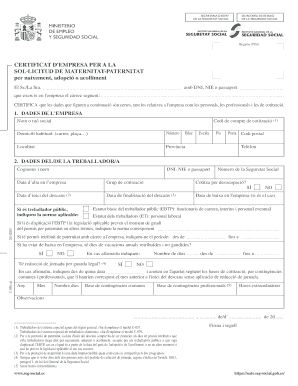 Spanish Parental Leave Certificate
