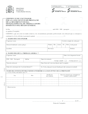 Spanish Domestic Worker Employer Certificate